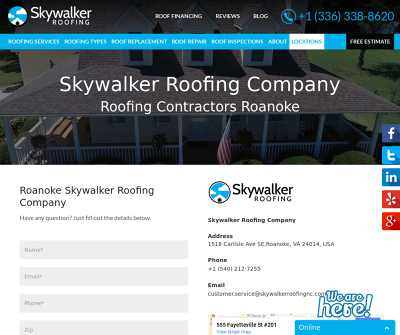 Skywalker Roofing Company Roanoke
