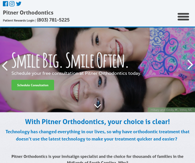 Pitner Orthodontics of Columbia, SC Early Treatment Treatment for Teens Adult Treatment