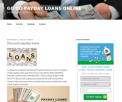 Discount payday loans