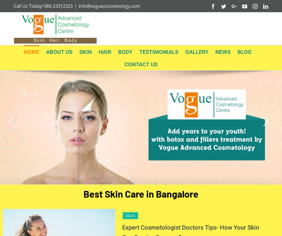 Vogue Advanced Cosmetology Center Bangalore,India Chemical Peel Acne Treatment