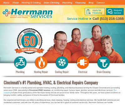 Herrmann Services Cincinnati,OH Heating & Cooling Drain Cleaning Plumbing
