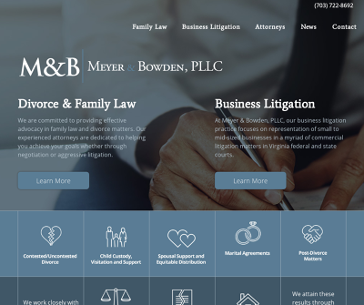 Meyer & Bowden, PLLC Fredericksburg,VA Divorce Family Law Business Litigation
