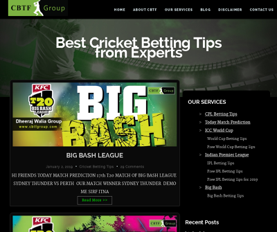 Best Cricket Betting tips from Experts for free- cbtfgroup