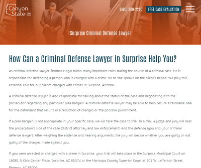 Canyon State Law - Surprise