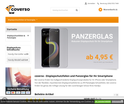 coverso.de - Displayschutz und Handyhüllen