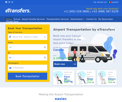 eTransfers: The BEST Cancun Airport Transportation from $3USD
