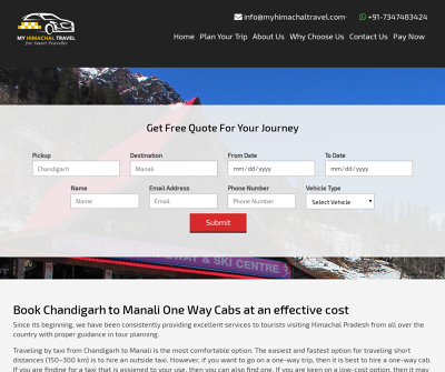 Chandigarh to Manali taxi service