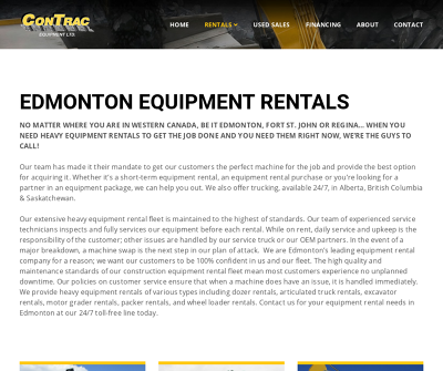Edmonton Equipment Rentals | ConTrac Equipment Ltd