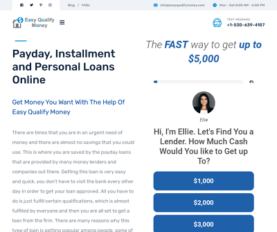 Easy Qualify Money - Payday Installment and Personal Loans Online