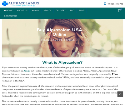 Alprazolam 1mg US - Buy Alprazolam Online | Alprazolamus