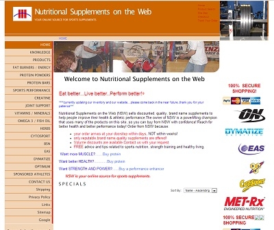 Nutritional Supplements on the Web