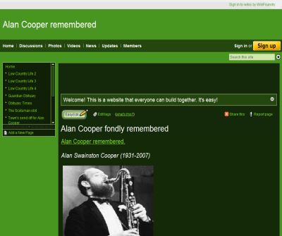 Alan Cooper Remembered - UK Jazz Clarinettist