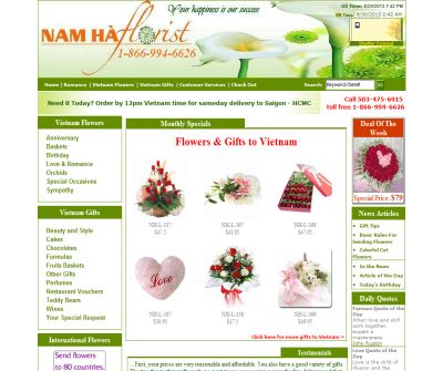 NamHaFlorist - flower and gift to Vietnam