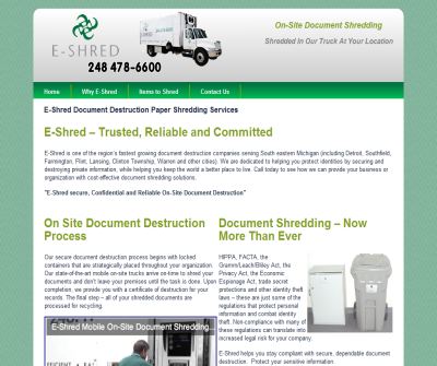 E-SHRED Secure On Site Document Destruction Shredding - Home