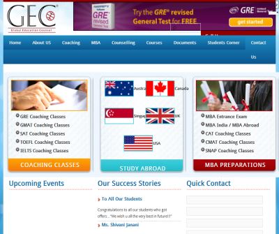 COACHING FOR GRE / GMAT / SAT / TOEFL / IELTS/ CET / CAT / SNAP / NMAT Counseling for USA and UK