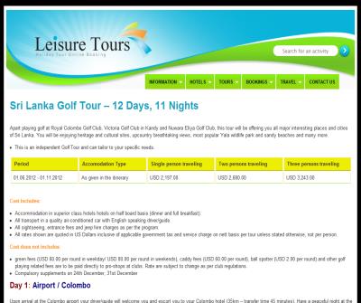 Golf Tour- Leisure Tours, Sri Lanka