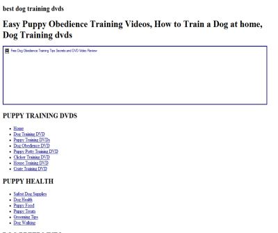 My Dog Training - Puppy Training - Dog Obedience Training Secrets