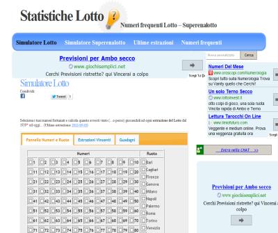 Statistiche Estrazioni del Lotto - Misura la fortuna dei tuoi numeri