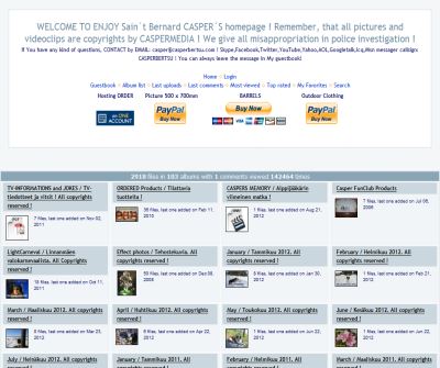 WELCOME TO ENJOY Sain`t Bernard CASPER´S homepage ! Remember, that all pictures and videoclips are copyrights by CASPERMEDIA ! We give all misappropriation in police investigation ! - Home