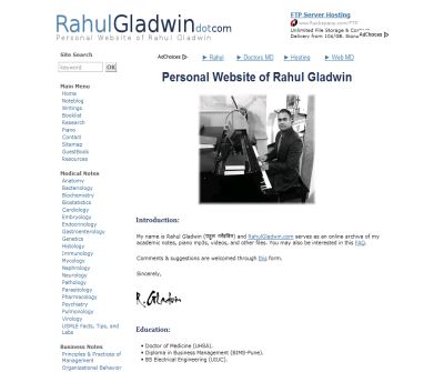 Personal Website of Rahul Gladwin