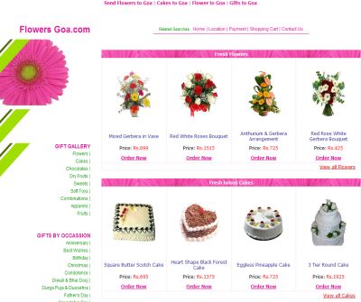 Send Flowers to Goa, Cakes to Goa, Flowers Delivery in Goa