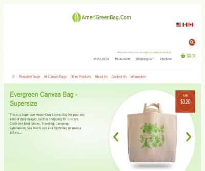 AmeriGreenBag produce and supplies Eco-friendly resuable bags for retail and wholesale, reusable shopping bags are made of 100% cotton cloth