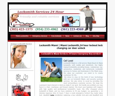 Miami locksmith 24 hour emergency services residential & car lock out & Key