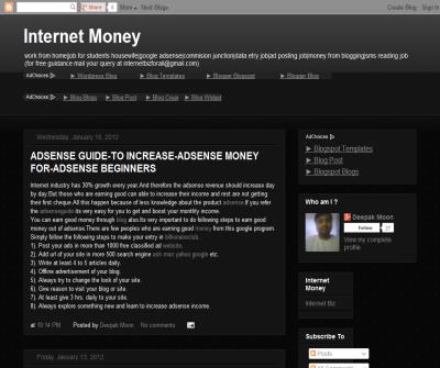 Internet money earning sources