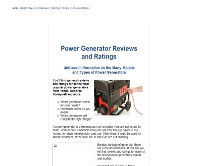Home and Portable Generator Information, Ratings and Brands