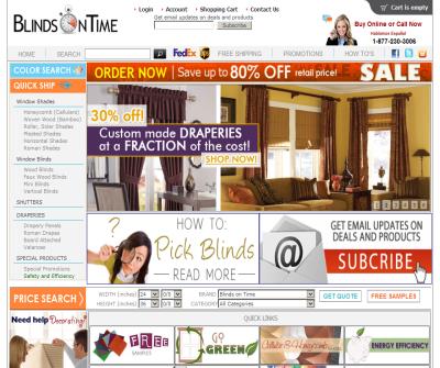 BlindsOnTime.com  With 25 years of industry experience and knowledge, BlindsOnTime.com is the fastest growing web site for your window treatment needs. We are conveniently located in Atlanta, GA with 