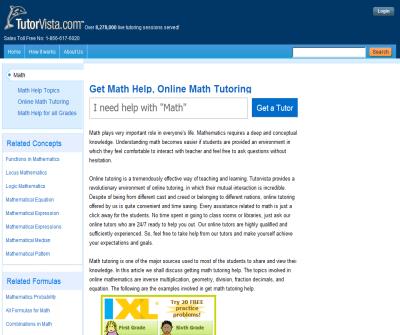 Free Math Help, Online Math Tutoring by Online Mat