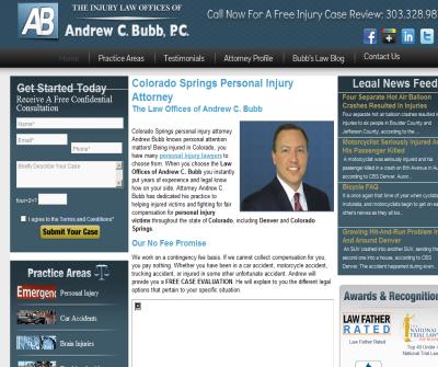 Colorado's Personal Injury Lawyer - Andrew C. Bubb - Denver and Colorado Springs - Car Accidents - Motorcycle Accidents - Slip and Fall - Insurance