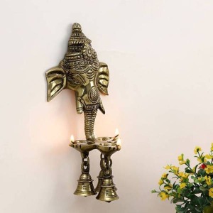 Ganesh Deepak with Bell Brass Wall Hanging and Artifact