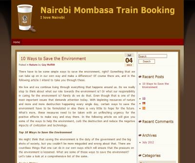Nairobi Mombasa Train Tickets Booking