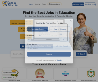 Web and app-based job search platform in the education sector.