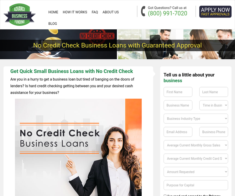 No Credit Check Business Loans