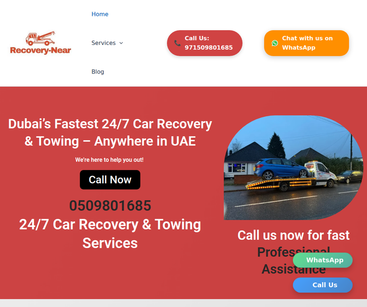 Dubai’s Fastest 24/7 Car Recovery & Towing Service