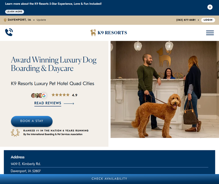 K9 Resorts Luxury Pet Hotel Quad Cities