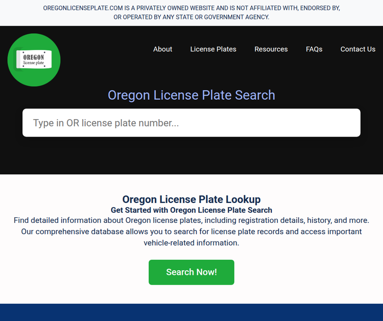 Oregon License Plate Lookup Services
