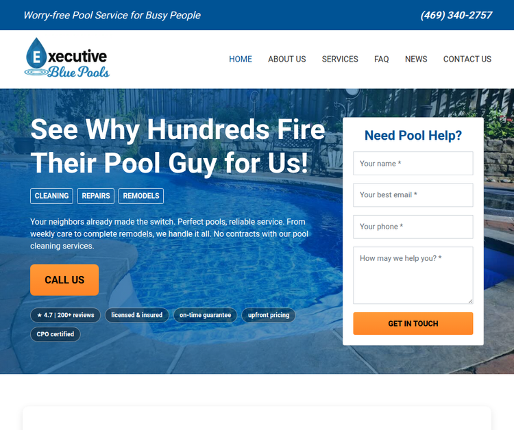 Executive Blue Pools