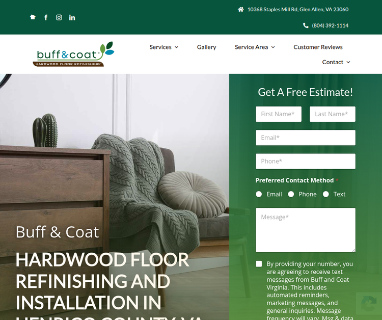Buff & Coat Hardwood Floor Refinishing