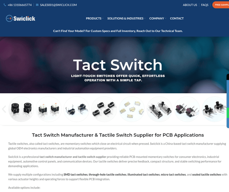 Tact Switch Manufacturer & Supplier