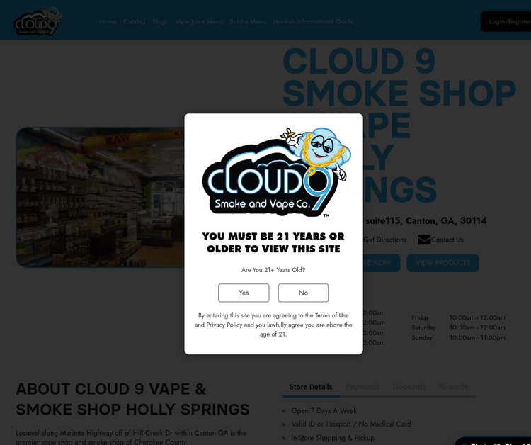 Cloud 9 Smoke Shop, Vape & Hookah Co. - CBD - Holly Springs