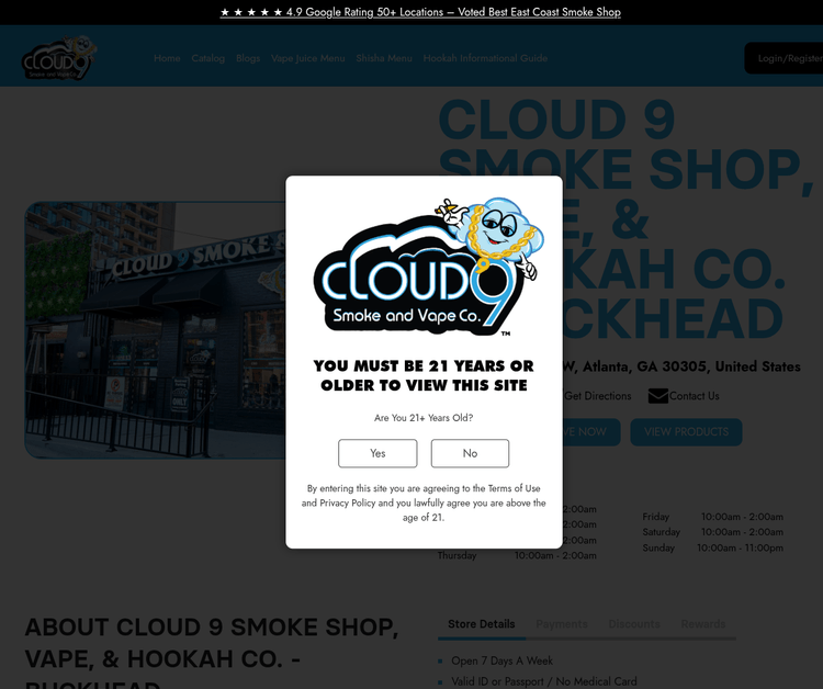 Cloud 9 Smoke Shop, Vape, & Hookah Co. - Buckhead