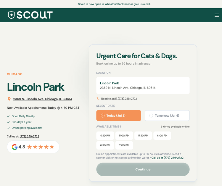 Scout Veterinary Urgent Care - Lincoln Park