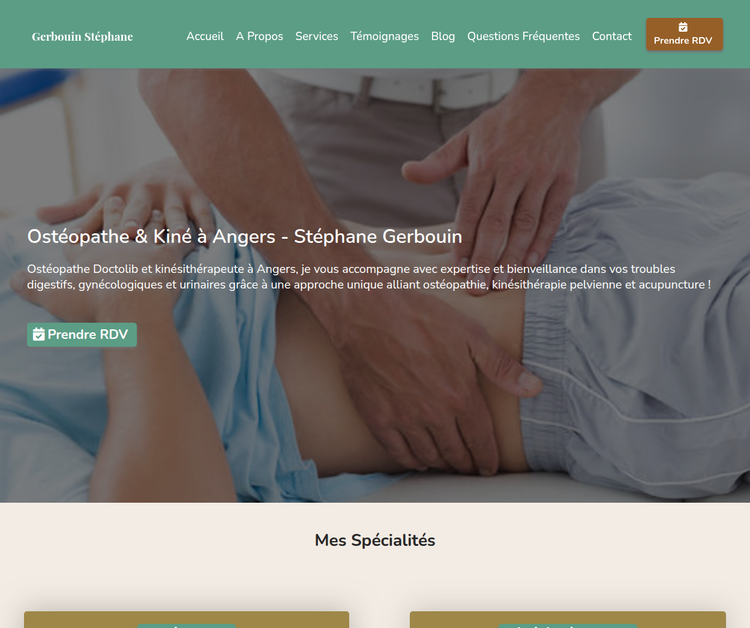 Stéphane Gerbouin - Ostéopathe & Kiné spécialisé troubles digestifs, pelviens homme - Angers