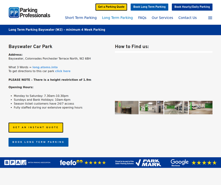 Long Term Parking Bayswater - Colonnades Car Park