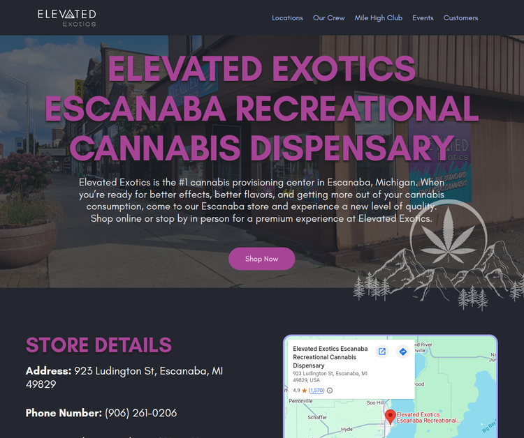 Elevated Exotics Escanaba Recreational Cannabis Dispensary