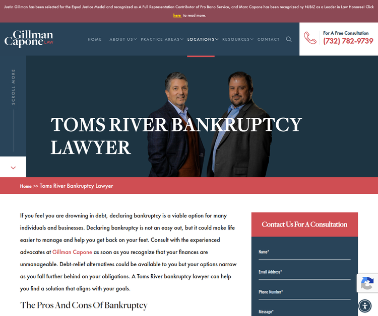 Toms River Bankruptcy Lawyer