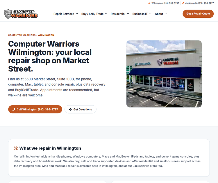 Computer Warriors Wilmington – Your Neighborhood Repair Experts